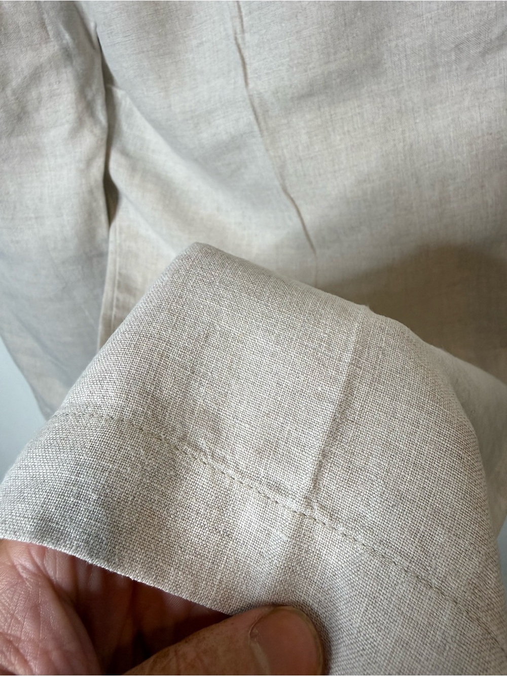 Eileen Fisher 100% Organic Linen Natural Fiber Neutral Beige Pull On Crop Pant - Picture 3 of 9